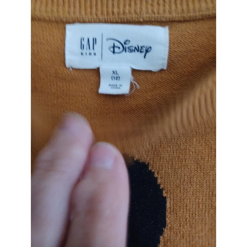Disney x GAP Kids sweater XL gold cotton Mickey Mouse classic knit pullover
